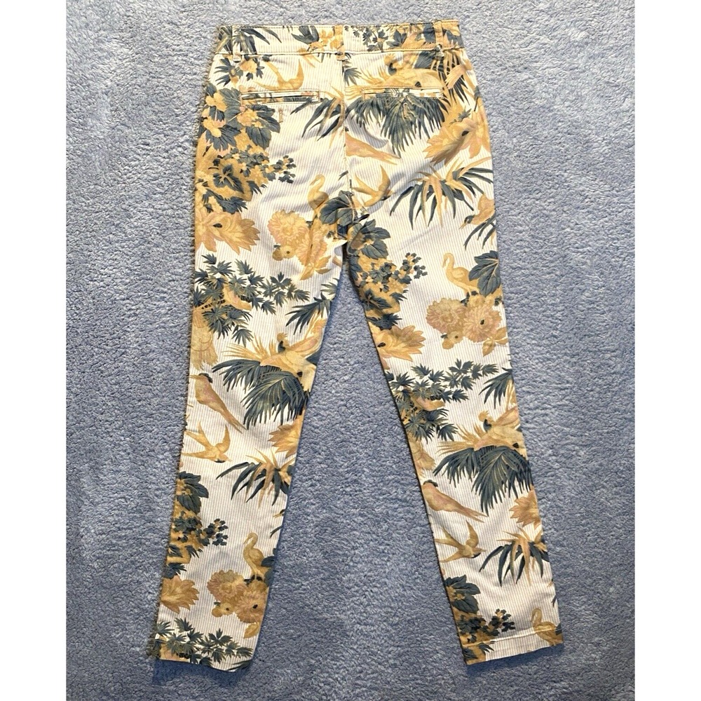 Anthropologie Womens Pants Tropical Floral Print Relaxed Size 25 Straight Beach‎ - Picture 2 of 13